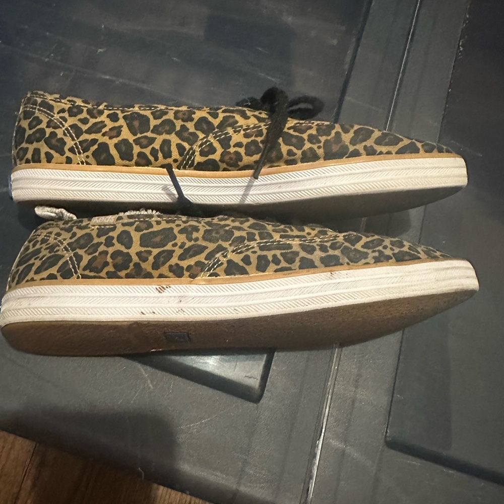 Keds Black and Tan Leopard Print Sneakers - Picture 7 of 8